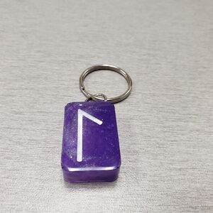 Mystic Lagus Rune Keychain - Purple & White - Chaos & Flow